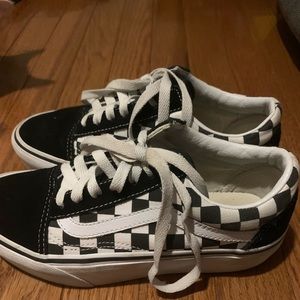Checkered Platform Vans ☕️